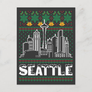 Seattle Washington Ugly Christmas Postkarte