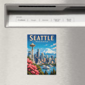 ☕ Seattle Washington Urlaubserinnerung Magnet (In Situ (Geschirrspüler))