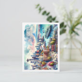 Seattle Washington USA Fantastisch Place watercolo Postkarte (Stehend Vorderseite)