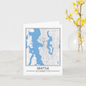 Seattle Washington USA Travel City Map Karte (Gelbe Blume)