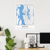 Seattle Washington USA Travel City Map Poster (Heimbüro)