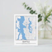 Seattle Washington USA Travel City Map Postkarte (Stehend Vorderseite)