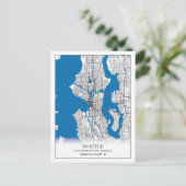 Seattle Washington USA Travel City Map Postkarte (Stehend Vorderseite)