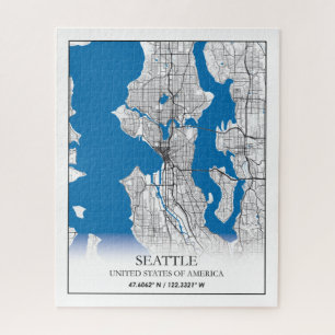 Seattle Washington USA Travel City Map Puzzle