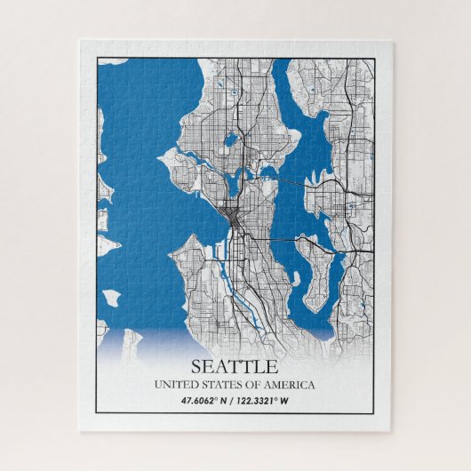 Seattle Washington USA Travel City Map Puzzle (Vertikal)
