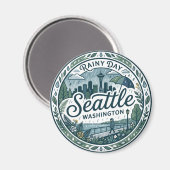Seattle, Washington, USA USA Magnet (Vorderseite/Rückseite)