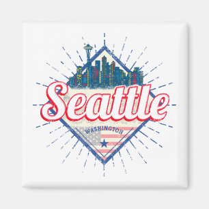 Seattle Washington Vereinigte Staaten City Skyline Magnet