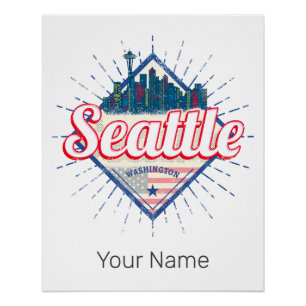 Seattle Washington Vereinigte Staaten City Skyline Poster