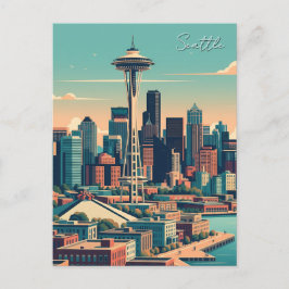 Seattle Washington Vintag Postkarte