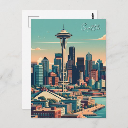 Seattle Washington Vintag Postkarte (Vorne/Hinten)