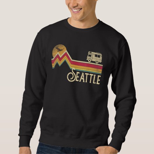 Seattle Washington Vintag Retro Style Men Women Sweatshirt (Vorderseite)