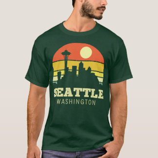 Seattle Washington Vintag Sunset T-Shirt