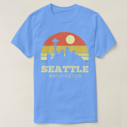 Seattle Washington Vintag Sunset T-Shirt (Design vorne)