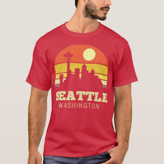 Seattle Washington Vintag Sunset T-Shirt