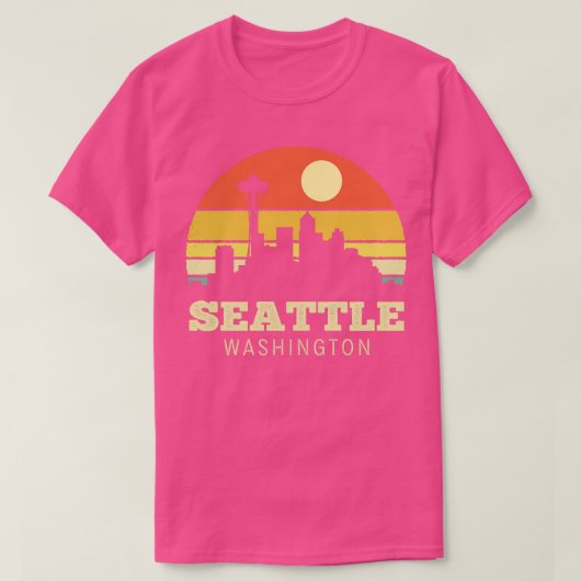 Seattle Washington Vintag Sunset T-Shirt (Design vorne)