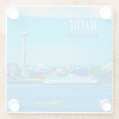 Seattle Washington Vintage Travel Glasuntersetzer (Rückseite)