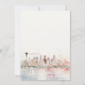 Seattle Washington Watercolor Landscape Engagement Einladung (Rückseite)