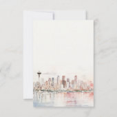 Seattle Washington Watercolor Landscape Wedding RSVP Karte (Rückseite)