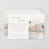 Seattle Washington Watercolor Scape Wedding Detail Begleitkarte (Vorne/Hinten)