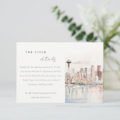 Seattle Washington Watercolor Scape Wedding Detail Begleitkarte (Stehend Vorderseite)
