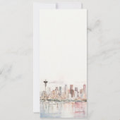 Seattle Washington Watercolor Scape Wedding Menu Einladung (Rückseite)