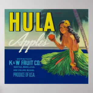 Seattle, WashingtonHula Apple beschriften Poster