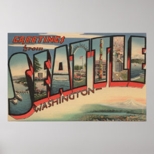 Seattle, WashingtonLarge Buchstabe-Szenen 2 Poster