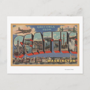 Seattle, WashingtonLarge Letter Scenes 3 Postkarte