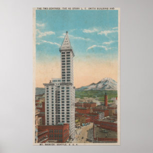 Seattle, WASmith Tower View & Mt. Rainier Poster