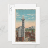Seattle, WASmith Tower View & Mt. Rainier Postkarte (Vorne/Hinten)