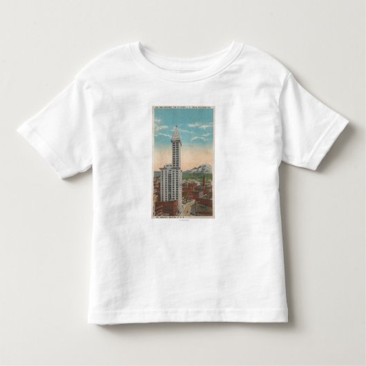 Seattle, WASmith Turm-Ansicht u. der Mount Rainier Kleinkind T-shirt (Vorderseite)