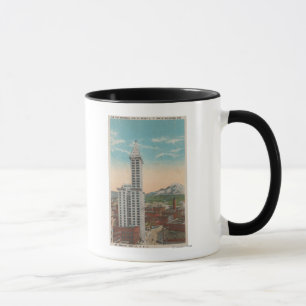 Seattle, WASmith Turm-Ansicht u. der Mount Rainier Tasse