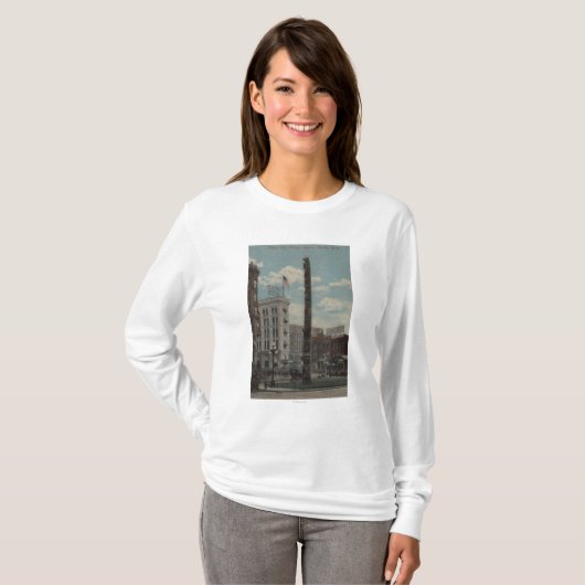 Seattle, WATotem Pole am Pionierquadrat T-Shirt (Vorne ganz)