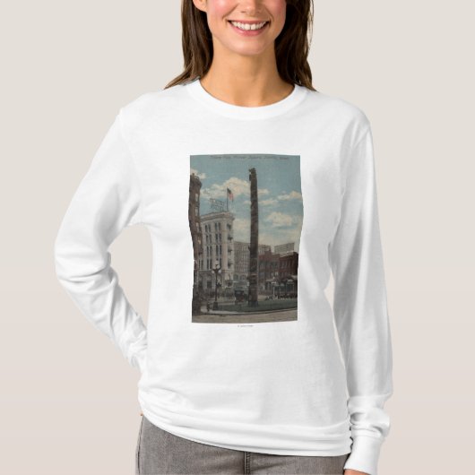 Seattle, WATotem Pole am Pionierquadrat T-Shirt (Vorderseite)