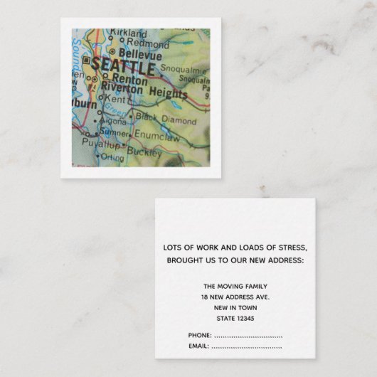 Seattle We have Moved New Address Card Begleitkarte (Vorne/Hinten)