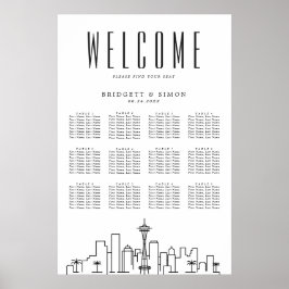 Seattle Wedding | 12 Tabelle Seating Chart Poster