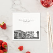 Seattle Wedding Custom Foto Cocktail Napkins Serviette (Beispiel)