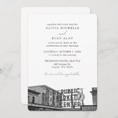 Seattle Wedding Custom Pikes Place Foto Einladung (Vorne/Hinten)