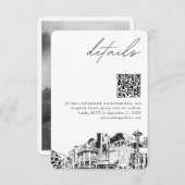 Seattle Wedding Details QR Code Klein Begleitkarte (Vorne/Hinten)