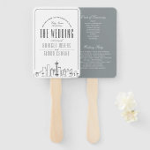 Seattle Wedding | Hochzeitsprogramm Hand Fan Fächer (Vorne und Hinten)