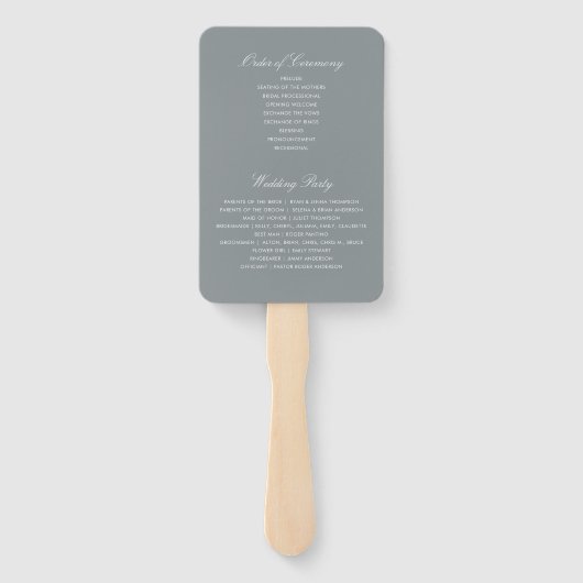 Seattle Wedding | Hochzeitsprogramm Hand Fan Fächer (Rückseite)