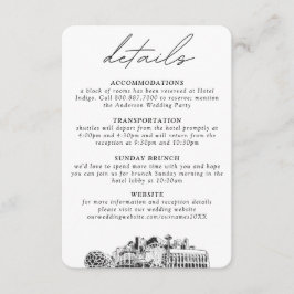 Seattle Wedding Kleine vertikale Details Begleitkarte