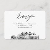 Seattle Wedding Minimalistisch Sketch UAWG Begleitkarte (Vorderseite)