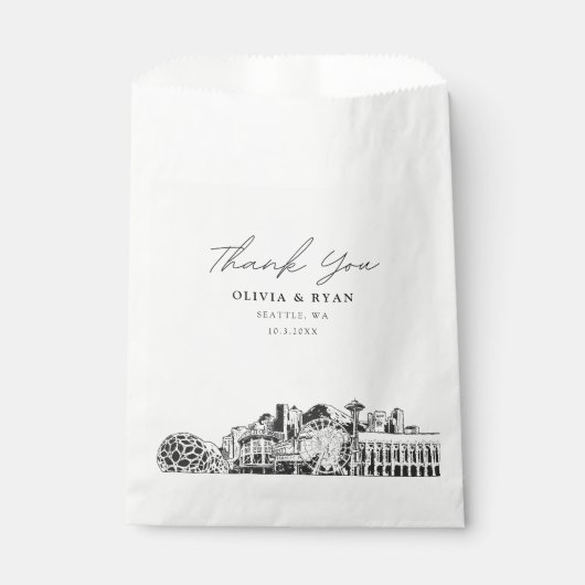 Seattle Wedding Personalisiert Gevor Bag Geschenktütchen (Vorderseite)