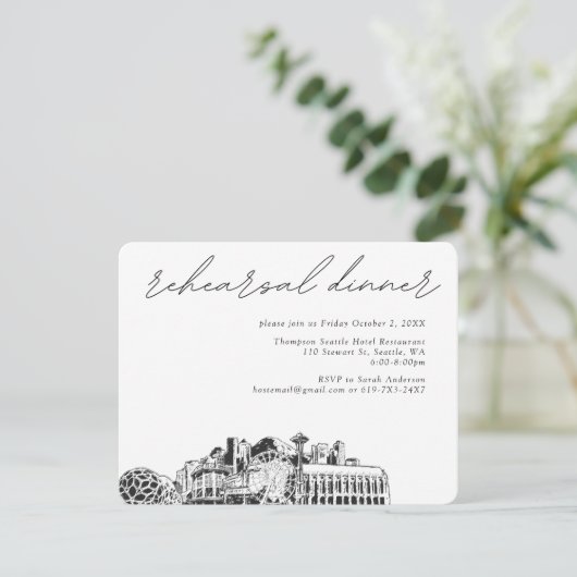 Seattle Wedding Probe Einladungskarte (Stehend Vorderseite)