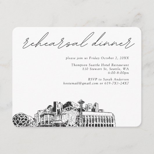 Seattle Wedding Probe Einladungskarte (Vorderseite)