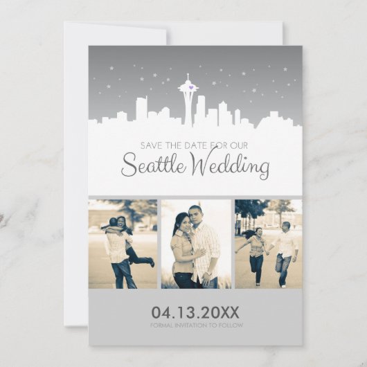 Seattle Wedding Rett-the-date Save The Date (Vorderseite)