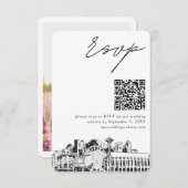 Seattle Wedding RSVP QR Code Small Enclosure Card Begleitkarte (Vorne/Hinten)