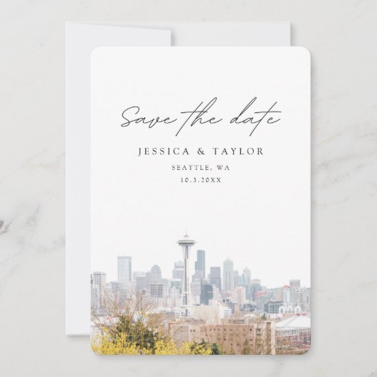 Seattle Wedding Save the Date Einladung (Vorderseite)