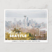 Seattle Wedding Save the Date Postcard Postkarte (Vorderseite)